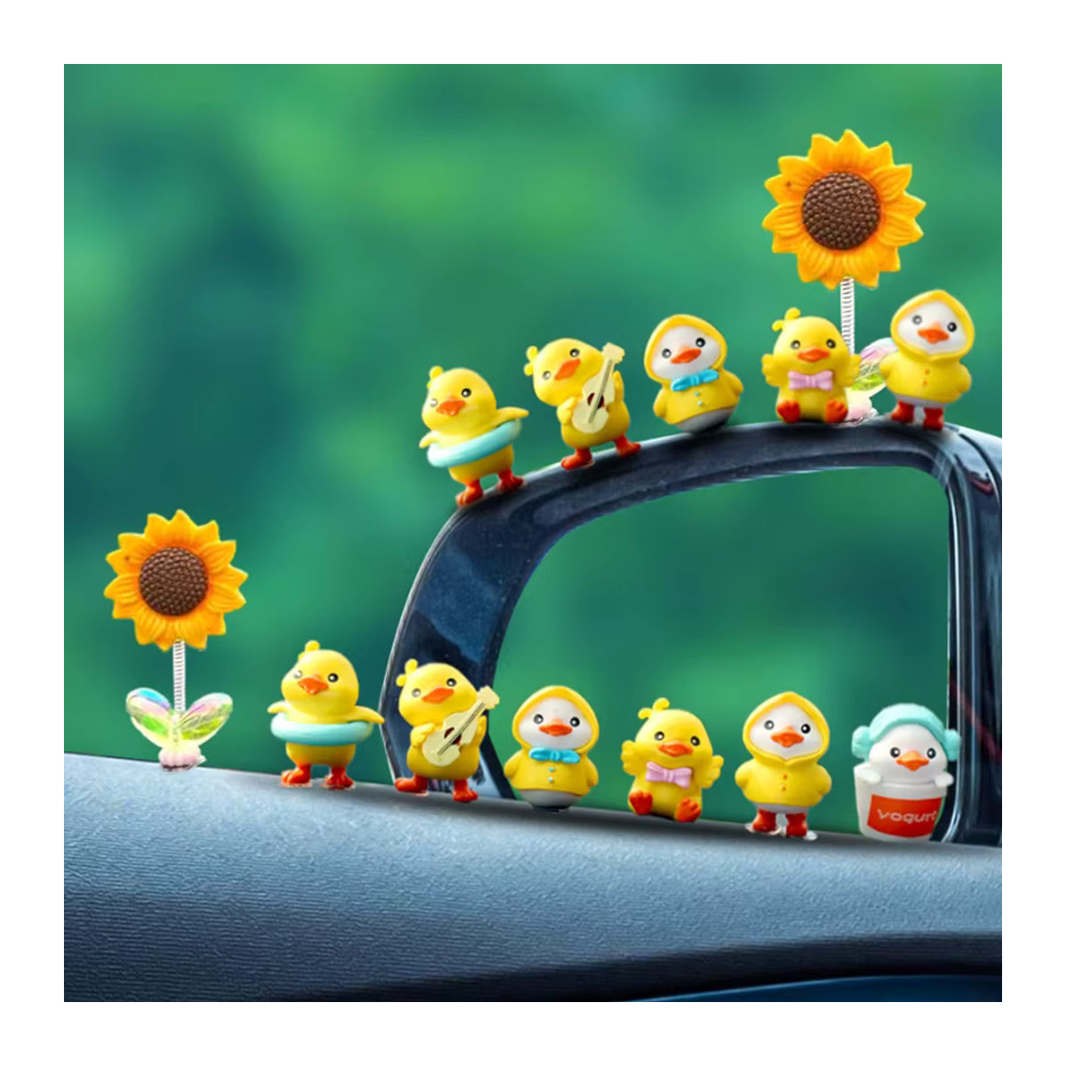 JETTING Deko-Figur Gelbe Ente aus Kunstharz als niedliches Auto-Ornament für die Mittelkonsole oder das Armaturenbrett - Bild 3
