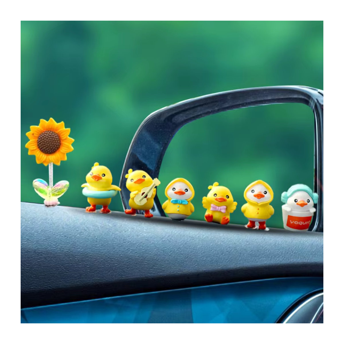 JETTING Deko-Figur Gelbe Ente aus Kunstharz als niedliches Auto-Ornament für die Mittelkonsole oder das Armaturenbrett - Bild 4