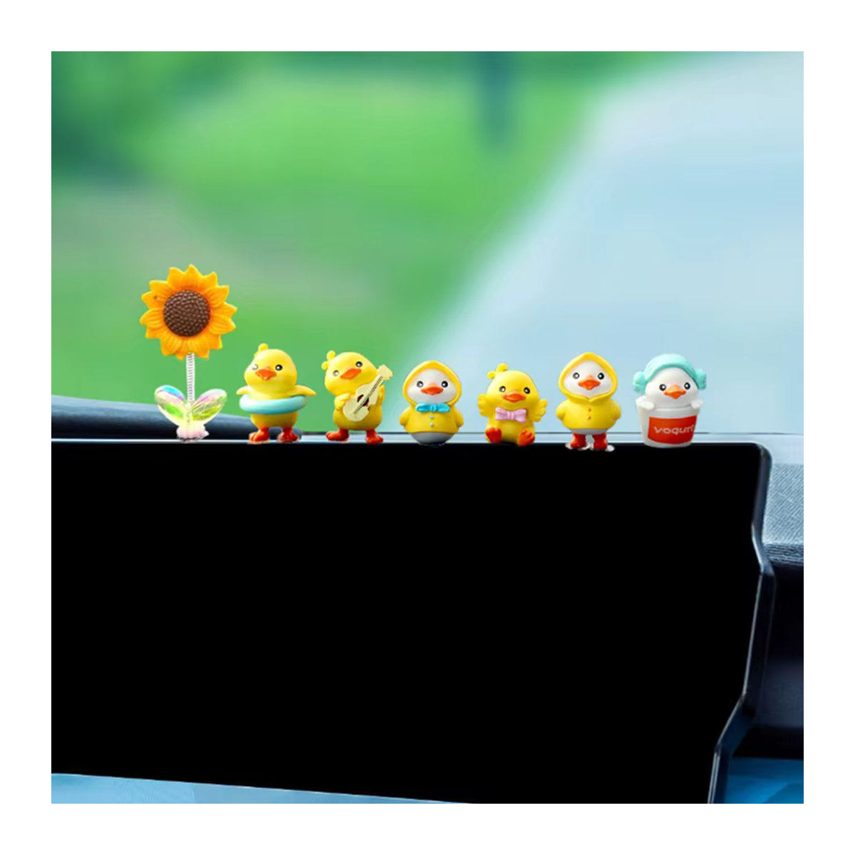 JETTING Deko-Figur Gelbe Ente aus Kunstharz als niedliches Auto-Ornament für die Mittelkonsole oder das Armaturenbrett - Bild 5