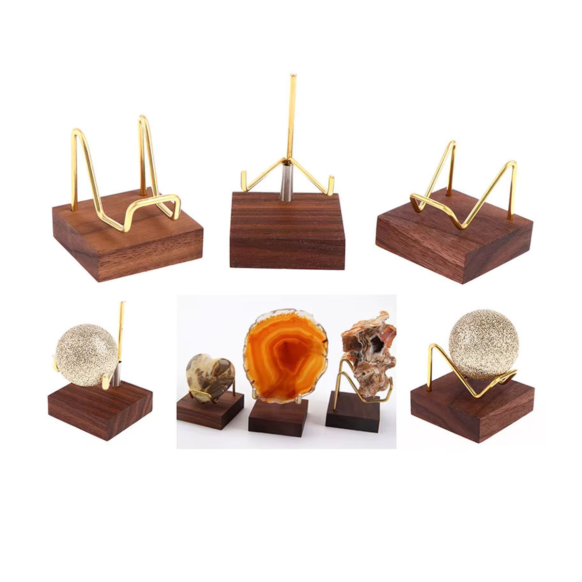 JETTING Displayständer aus Holz für Mineralien und Fossilien, Braun, Rechteckig - Bild 6