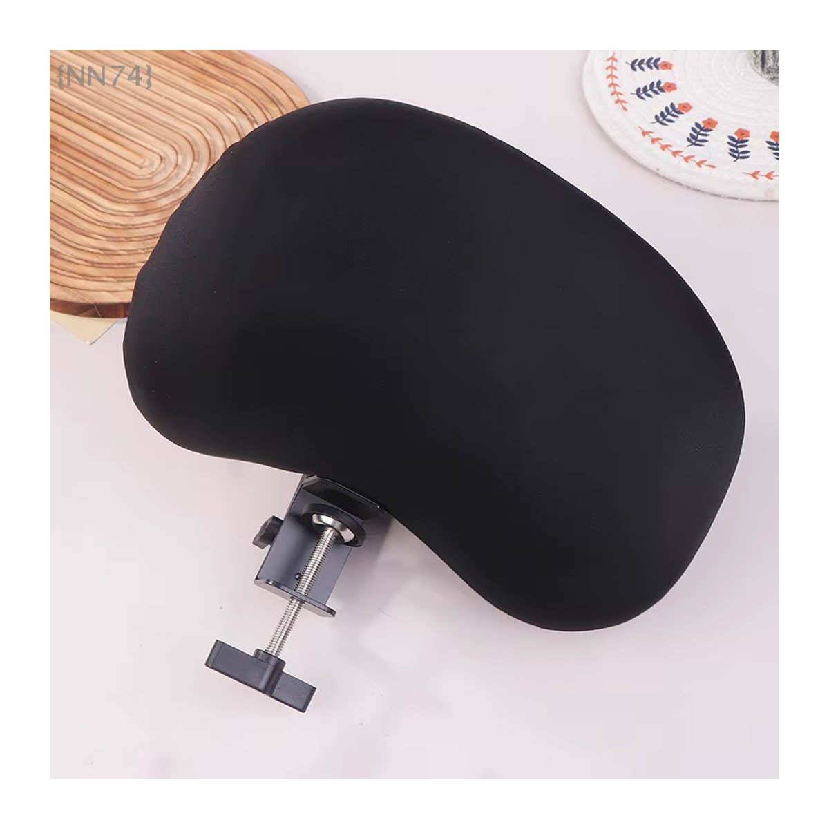 JETTING Ergonomisches Nackenkissen für Bürostühle, atmungsaktive Kopfstütze in Schwarz - Bild 4