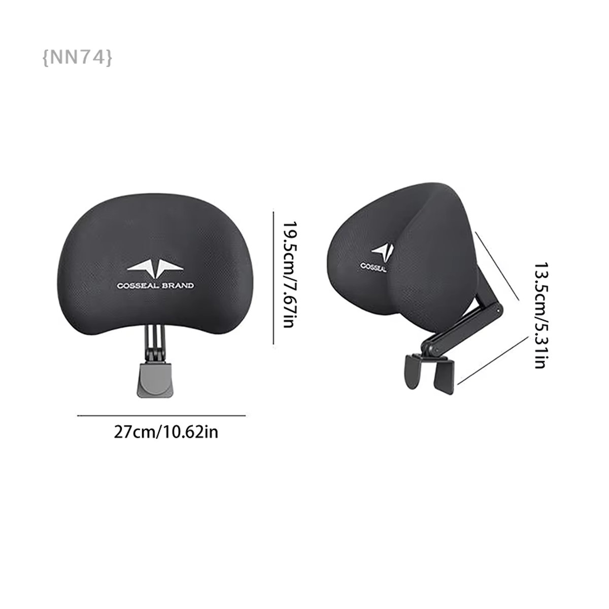 JETTING Ergonomisches Nackenkissen für Bürostühle, atmungsaktive Kopfstütze in Schwarz - Bild 6