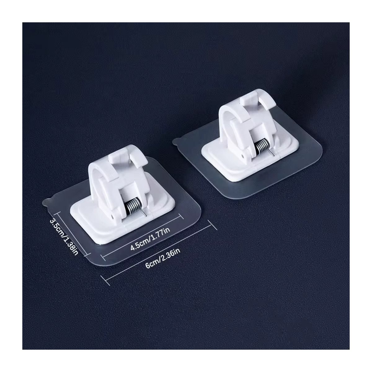 JETTING Gardinenstangen Halter Set, 2 Stück selbstklebende Vorhanghaken in Weiß, nagelfreie Klemmhaken für Küche und Bad - Bild 5