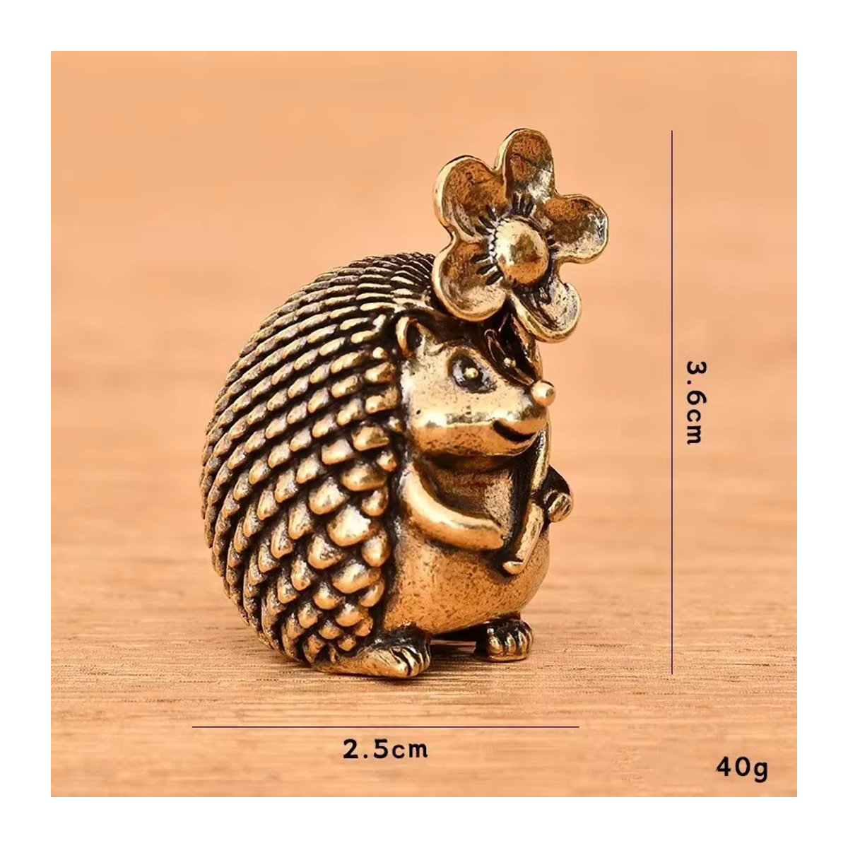 JETTING Igel-Skulptur aus massivem Messing im antiken Design als Tischdekoration - Bild 2