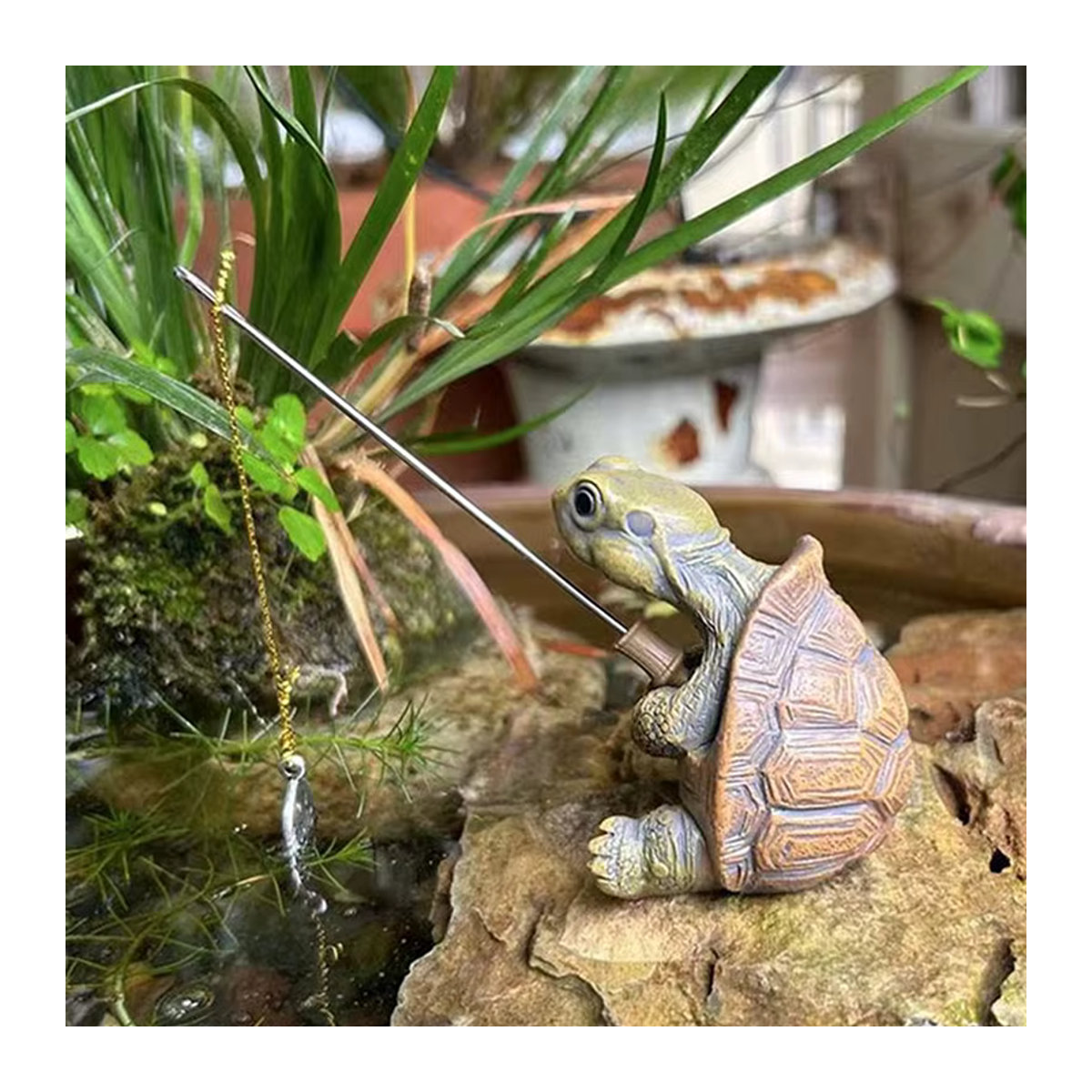 JETTING Schildkröten Statue aus Kunstharz in Braun als dekorative Tierfigur für Garten und Zuhause - Bild 3