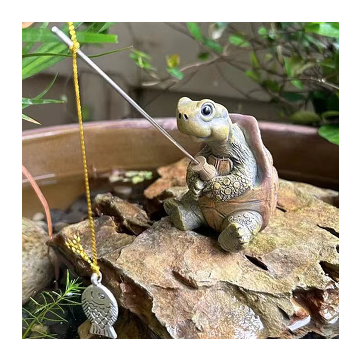 JETTING Schildkröten Statue aus Kunstharz in Braun als dekorative Tierfigur für Garten und Zuhause - Bild 5