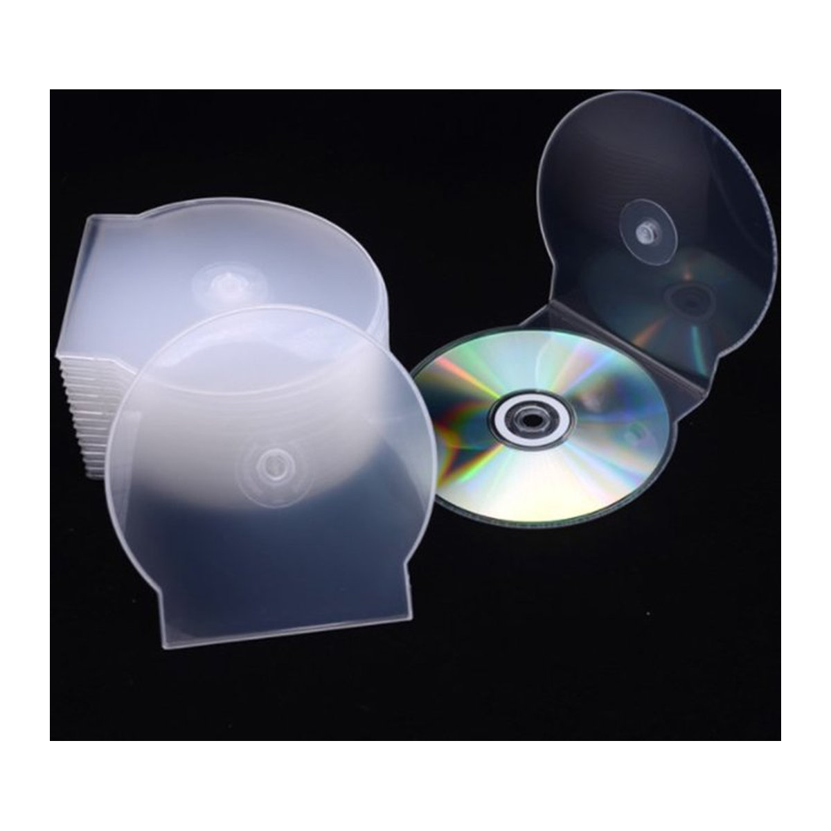 JETTING Transparente Runde CD-DVD-Hülle aus Kunststoff im minimalistischen Design - Bild 1