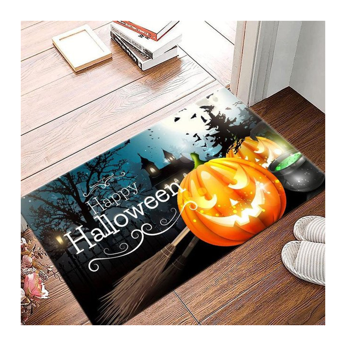 JGJG Halloween Druckteppich für Innen und Außen, Dekoration als Fußmatte oder Balkonteppich, B/T: 90 x 60 cm - Bild 1