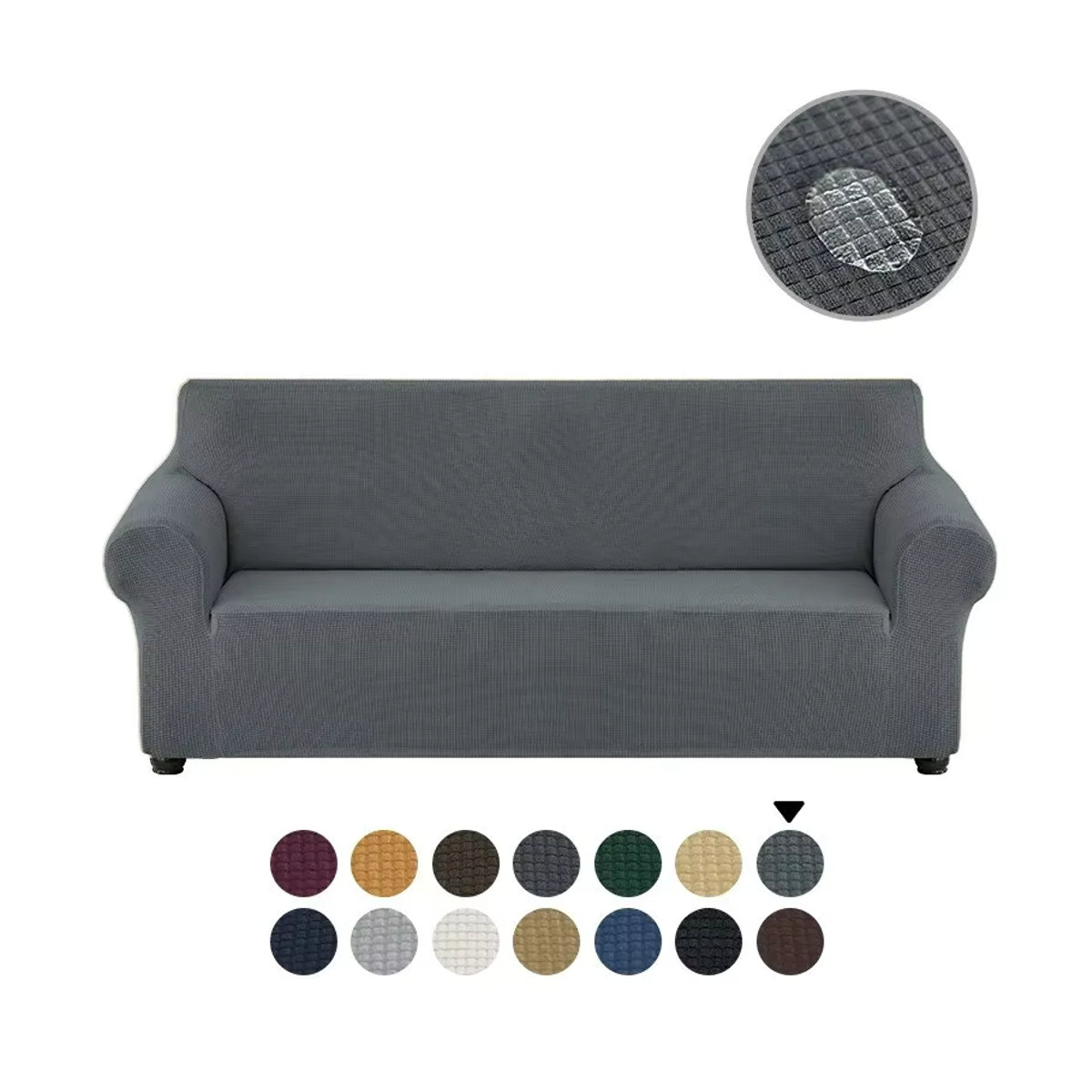 JHWarmo Wasserdichter und elastischer Sofabezug als schmutzabweisender Couch-Schonbezug für 1 bis 4 Sitze in Grau oder Blau - Bild 3
