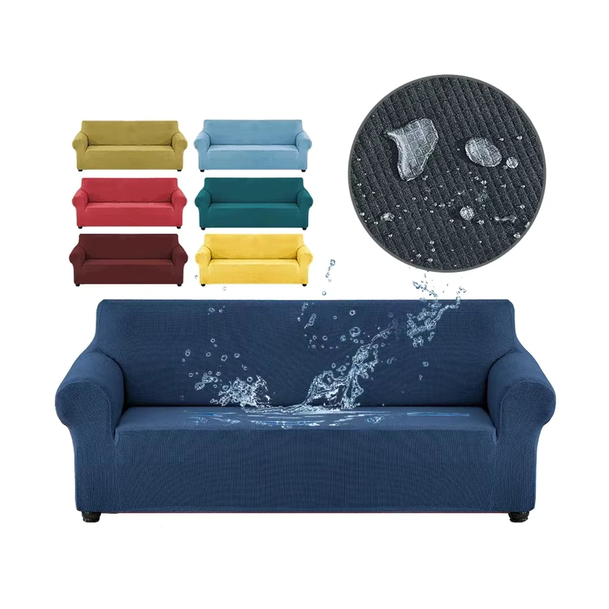 JHWarmo Wasserdichter und elastischer Sofabezug als schmutzabweisender Couch-Schonbezug für 1 bis 4 Sitze in Grau oder Blau - Bild 5