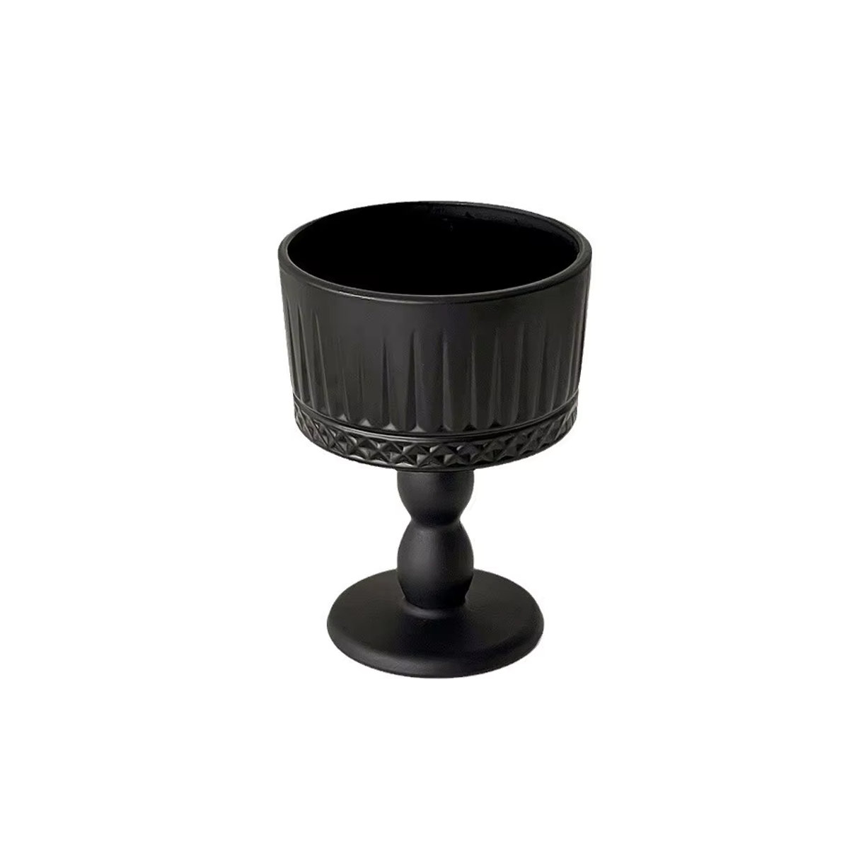 Jiahomily Retro Kerzenhalter in Schwarz aus Keramik und Glas für Teelichter im Vintage-Design - Bild 6