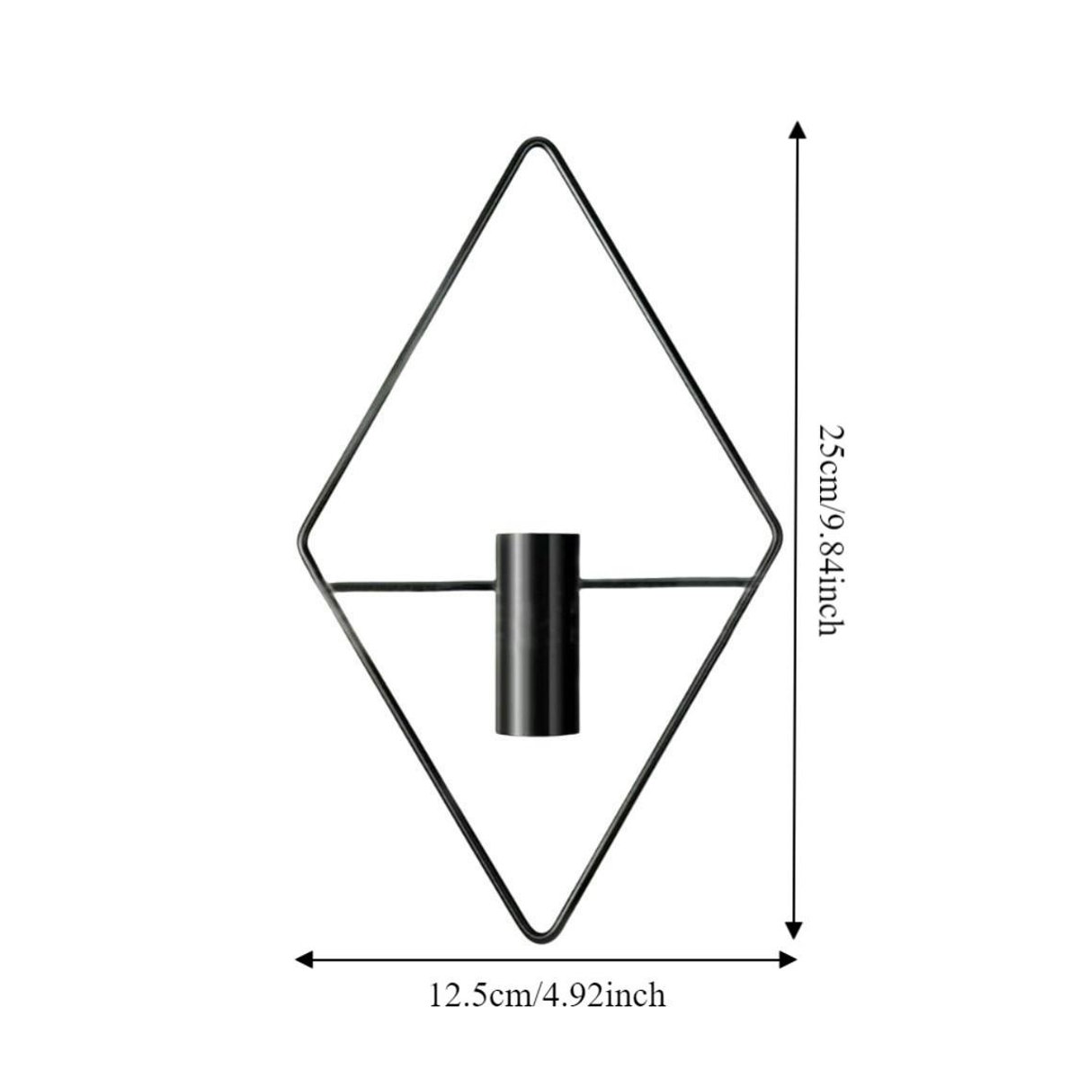 Jiameicheng 2er Set Hängende Blumenvase in Schwarz aus Metall mit geometrischem Rauten-Design für Schnittblumen und Trockenblumen - Bild 7