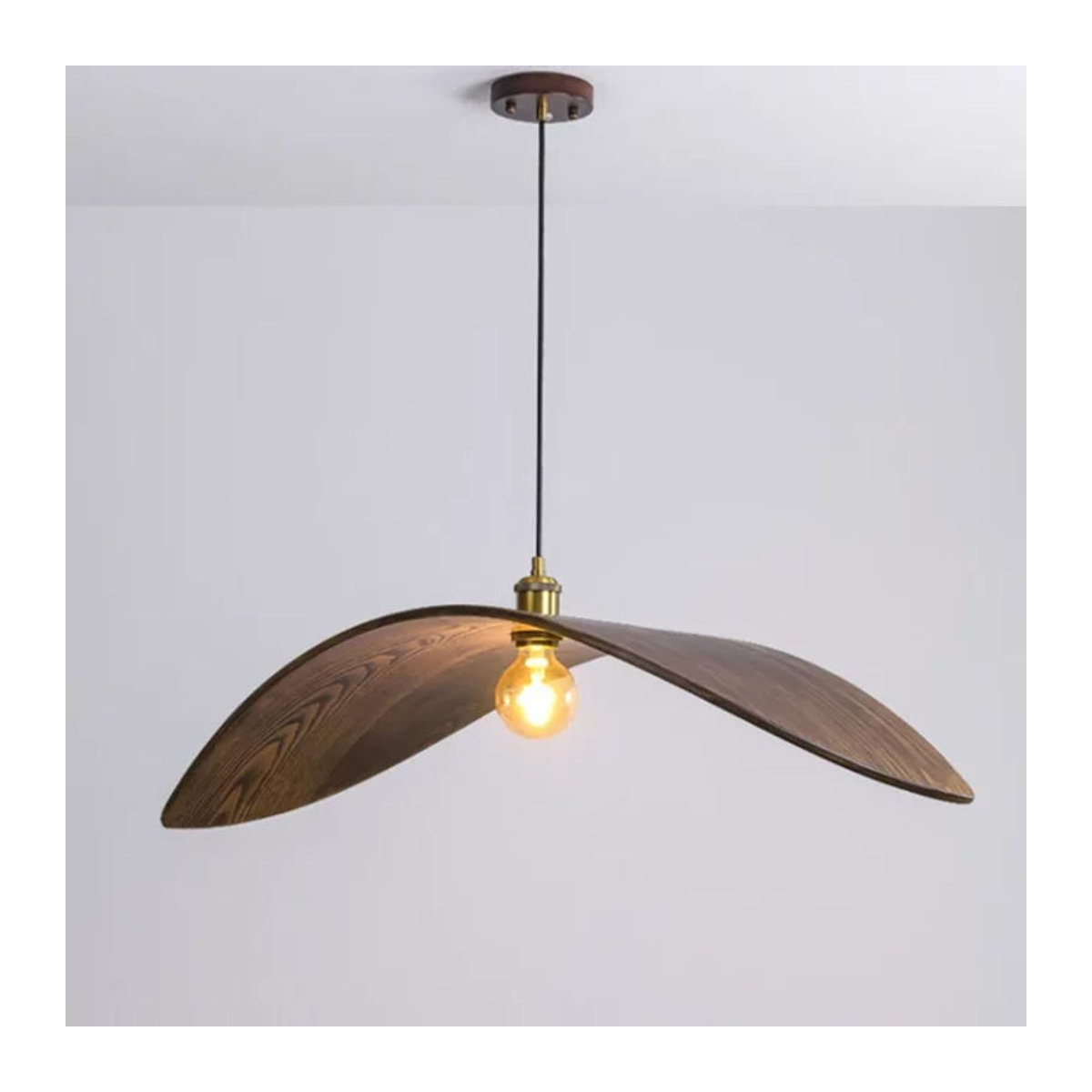 JIANKEXING LED-Pendelleuchte aus Holz in Nussbaum, modernes minimalistisches Design im Retro-Stil - Bild 1