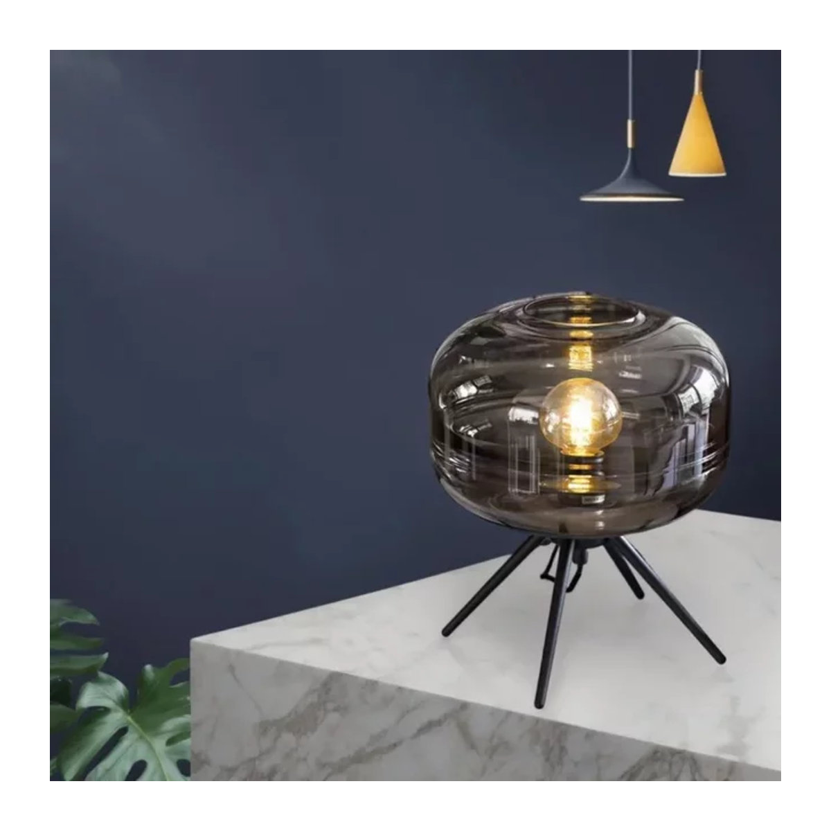 JIANKEXING LED Tischlampe aus Glas im minimalistischen Nordic Design in Schwarz - Bild 1