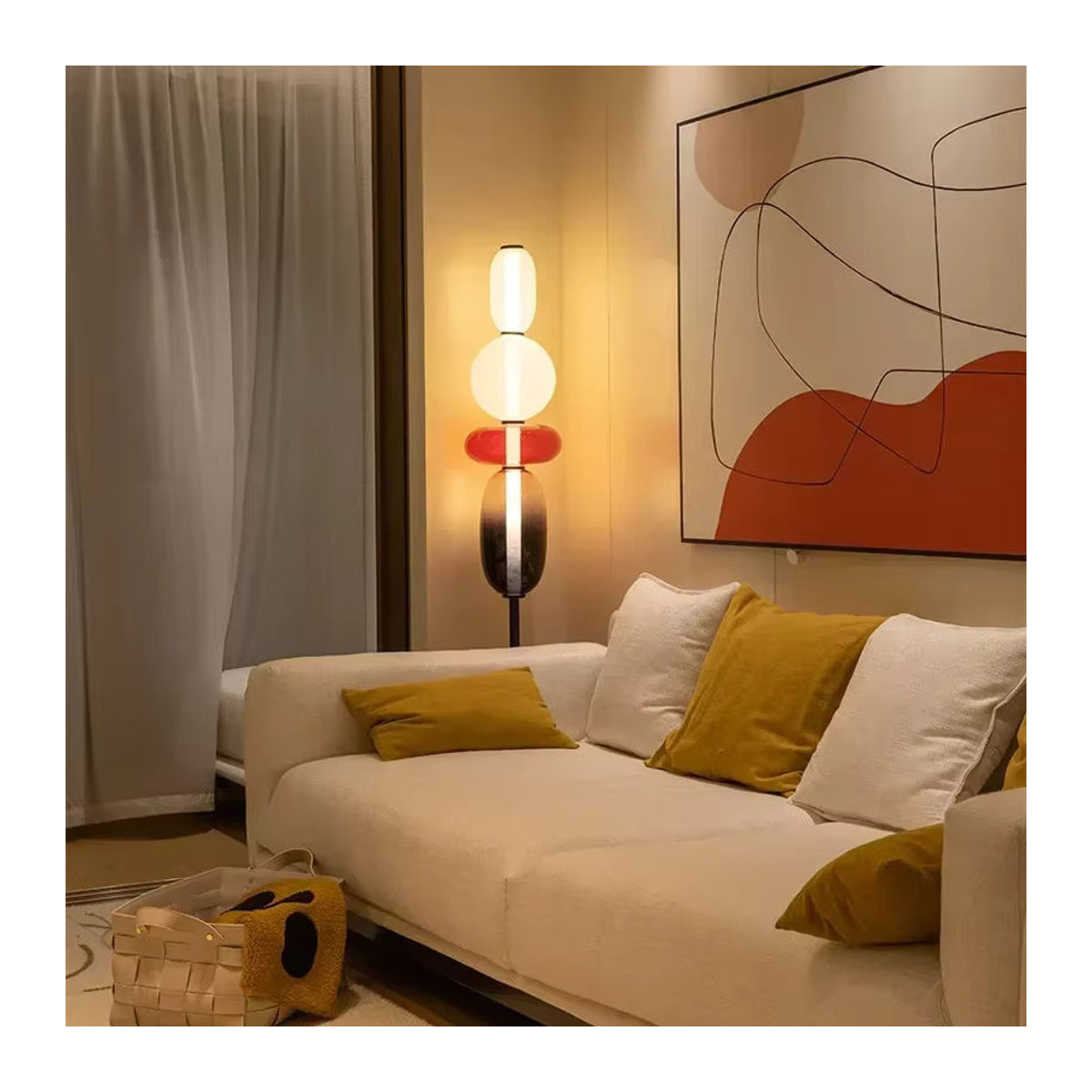 JIANKEXING Moderne Italienische Designer Glas LED Stehleuchte und Tischlampe in Candy Colors für Wohnzimmer Schlafzimmer und Arbeitszimmer - Bild 2