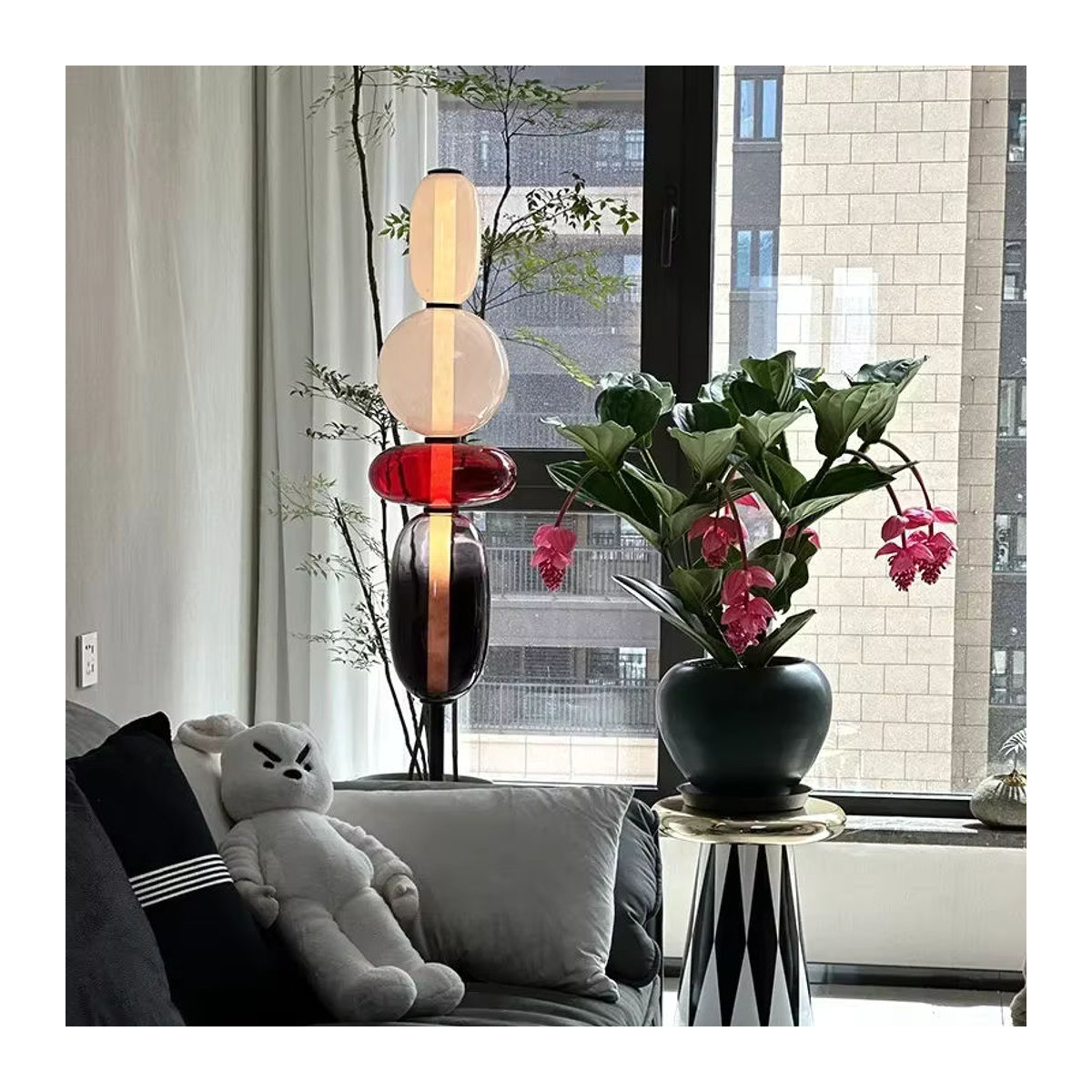 JIANKEXING Moderne Italienische Designer Glas LED Stehleuchte und Tischlampe in Candy Colors für Wohnzimmer Schlafzimmer und Arbeitszimmer - Bild 3