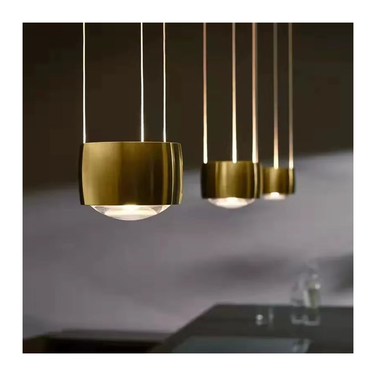 JIANKEXING Moderne Minimalistische Glas-LED-Pendelleuchte in Schwarz im Italien Design für Esszimmer, Küche oder Bar - Bild 5