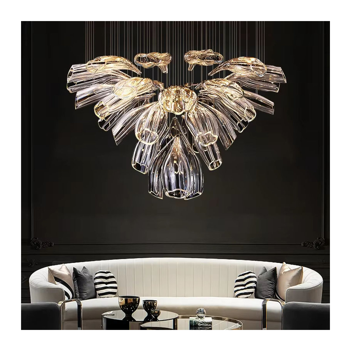 JIANKEXING Moderner Luxus LED Kristall Kronleuchter aus Glas in Gold oder Silber für Wohnzimmer Restaurant und Hotel - Bild 2