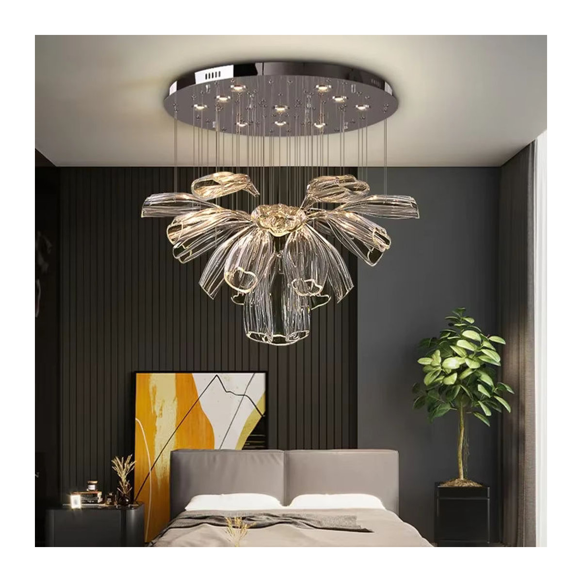 JIANKEXING Moderner Luxus LED Kristall Kronleuchter aus Glas in Gold oder Silber für Wohnzimmer Restaurant und Hotel - Bild 4