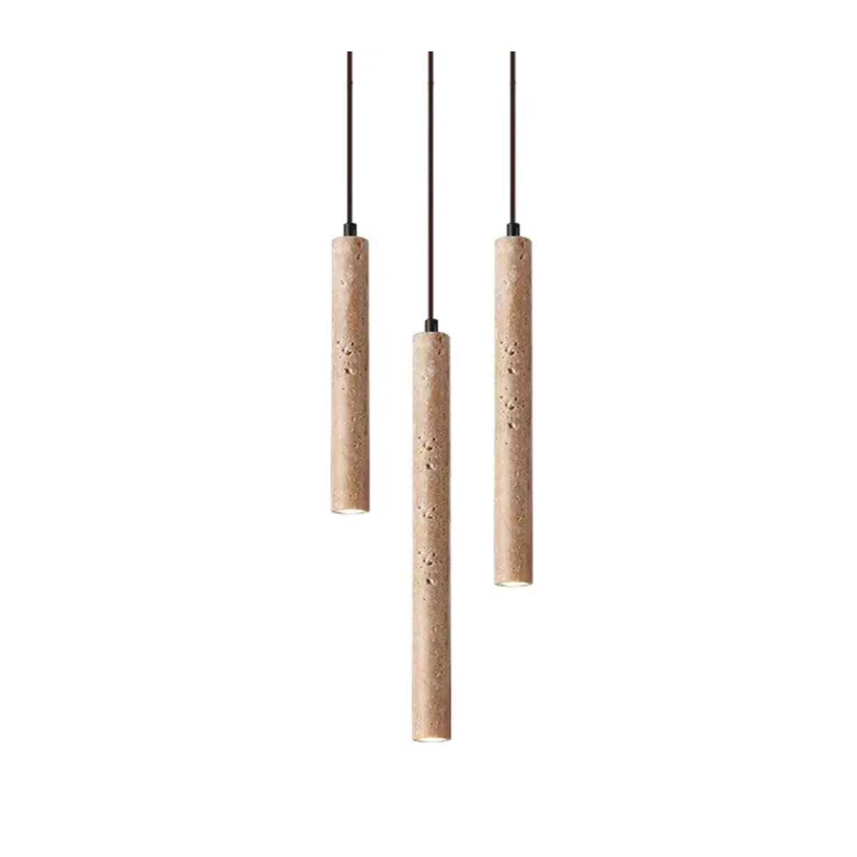 JIANKEXING Pendelleuchte aus Naturstein im Wabi-Sabi Stil in Gelb und Beige mit warmweißem Licht - Bild 2