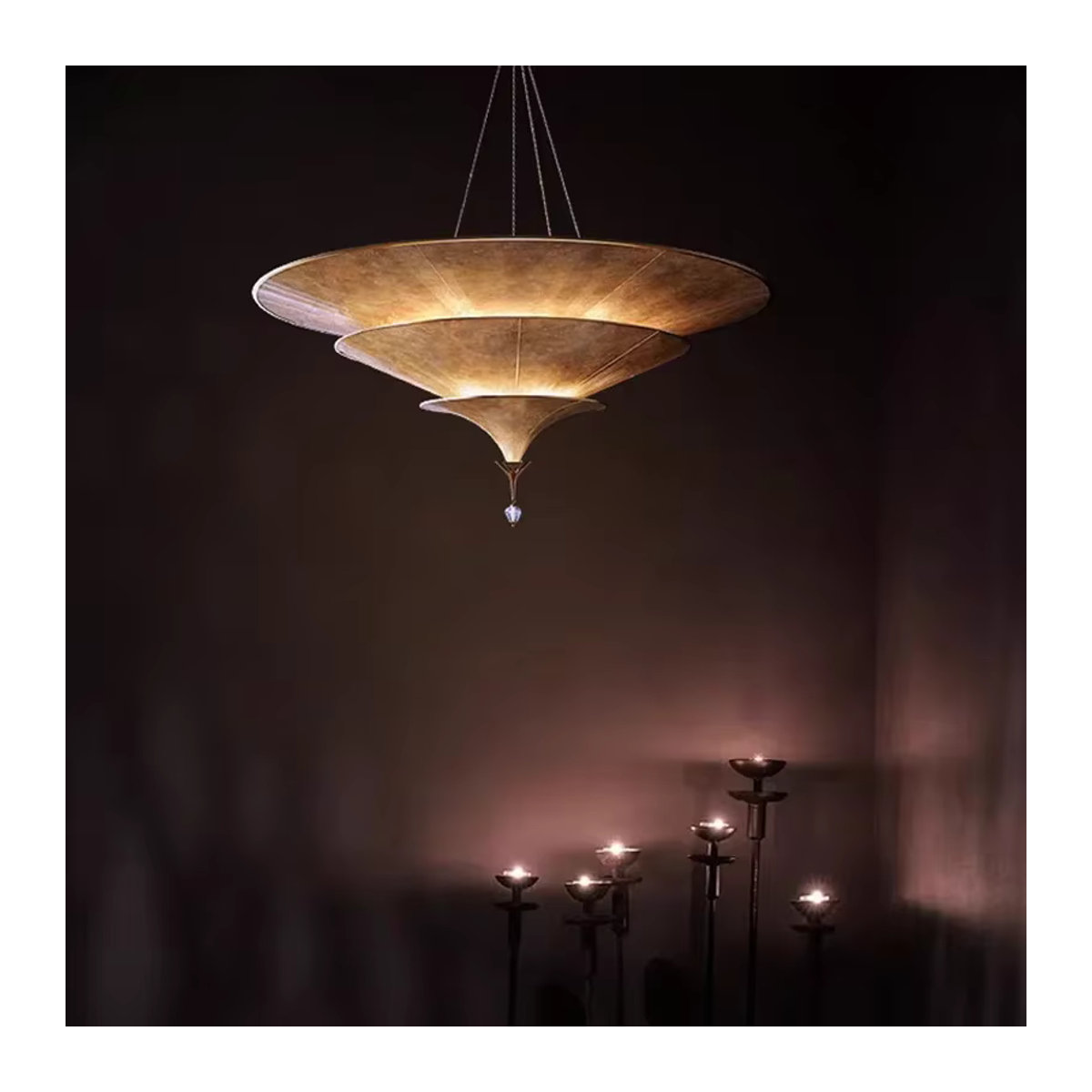 JIANKEXING Pendelleuchte im Wabi-Sabi-Stil mit südostasiatischem thailändischem Regenschirm-Design - Bild 3