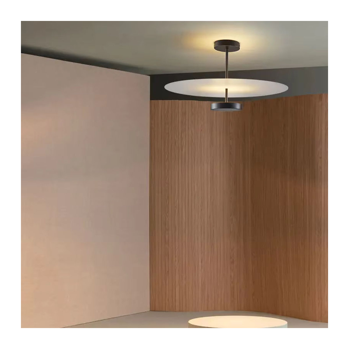 JIANKEXING Pendelleuchte Nordic Designer Minimalistische Kreisförmige Kunst Deckenlampe Schwarz - Bild 3