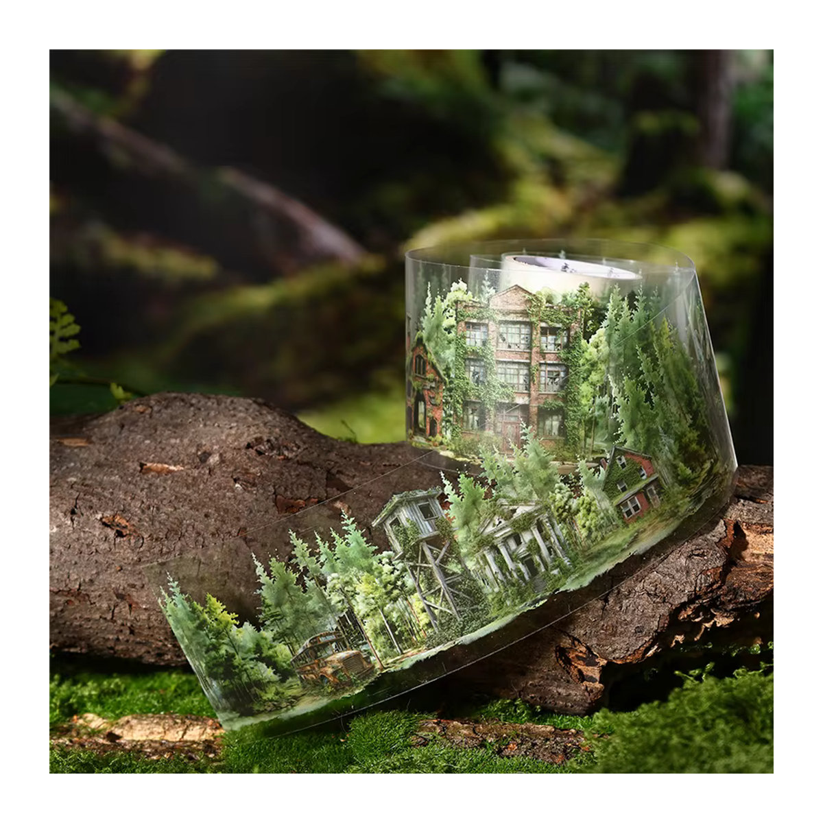 JIANQI PET Dekoratives Klebeband Norwegen Wald Design für Scrapbooking und DIY, Mehrfarbig, Breite: 5 cm, Länge: 200 cm - Bild 1