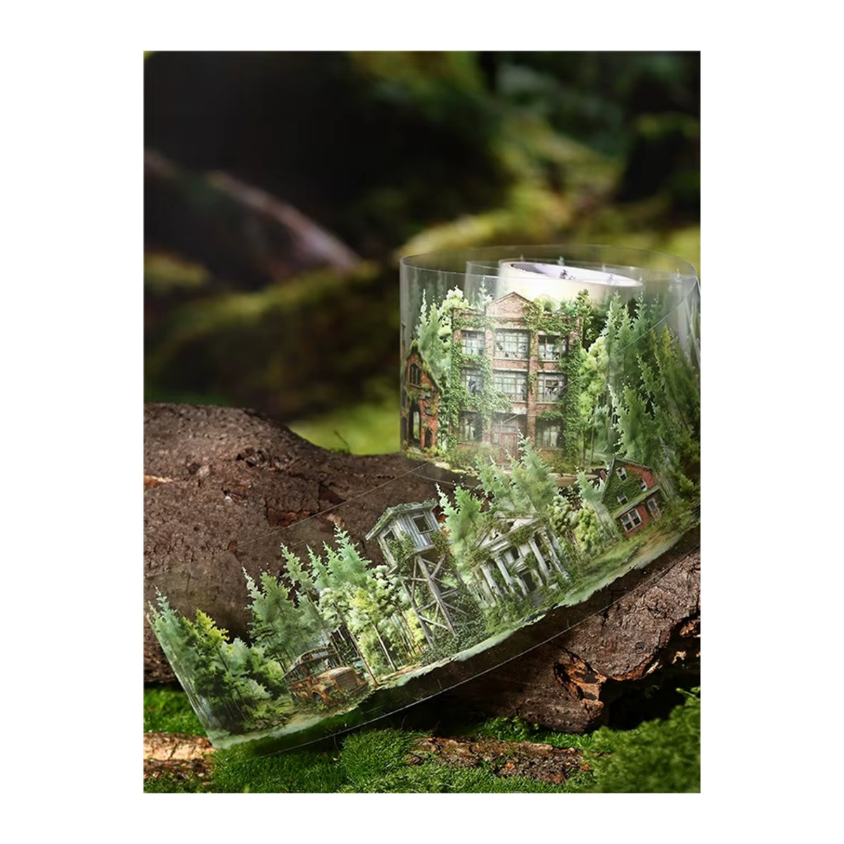 JIANQI PET Dekoratives Klebeband Norwegen Wald Design für Scrapbooking und DIY, Mehrfarbig, Breite: 5 cm, Länge: 200 cm - Bild 2