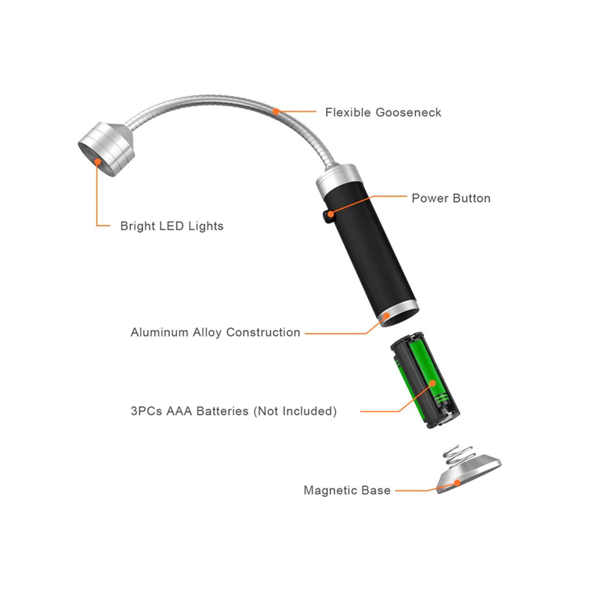 JIASHUAIXIN 2er Set Tragbare Magnetische LED Grill Lampe mit 360 Grad Einstellbarer Beleuchtung für Outdoor BBQ - Bild 3