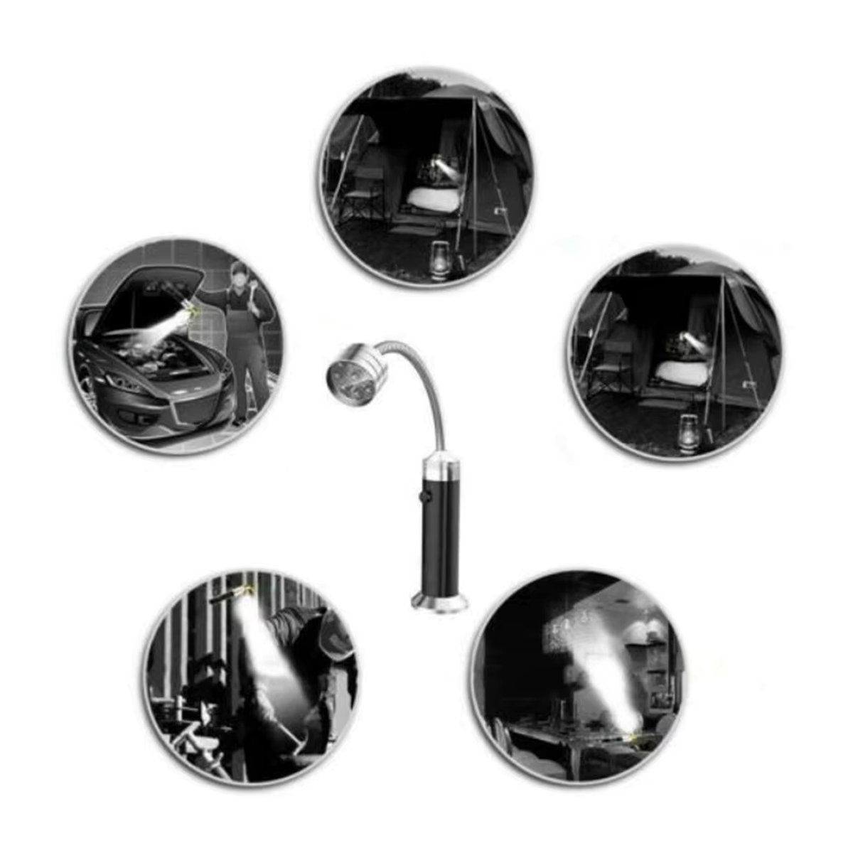 JIASHUAIXIN 2er Set Tragbare Magnetische LED Grill Lampe mit 360 Grad Einstellbarer Beleuchtung für Outdoor BBQ - Bild 4