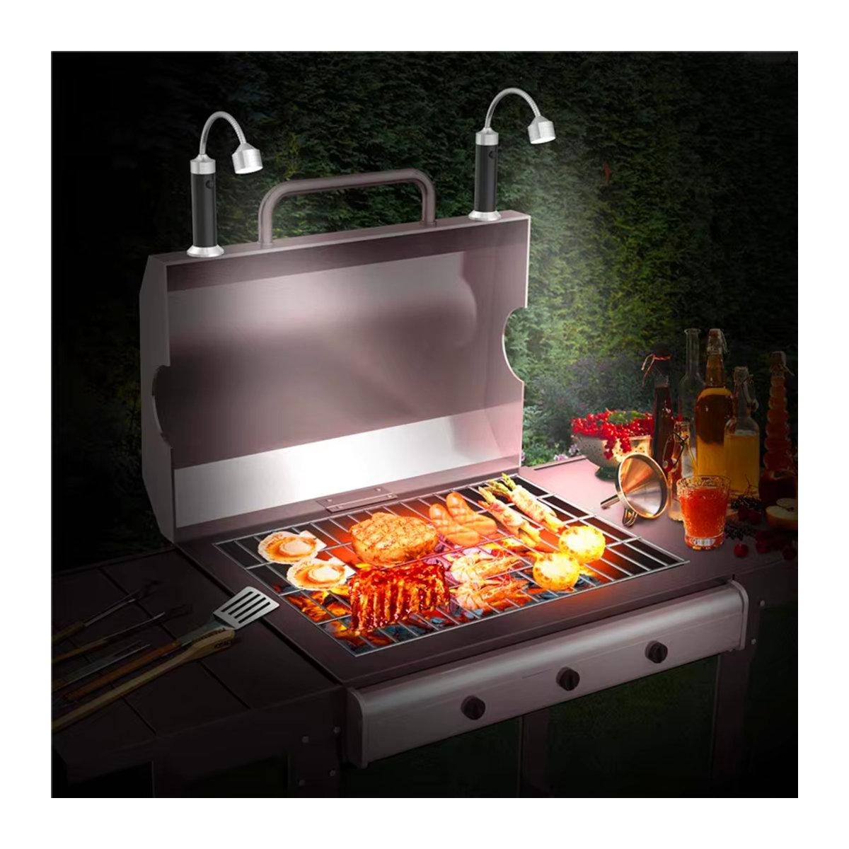 JIASHUAIXIN 2er Set Tragbare Magnetische LED Grill Lampe mit 360 Grad Einstellbarer Beleuchtung für Outdoor BBQ - Bild 5