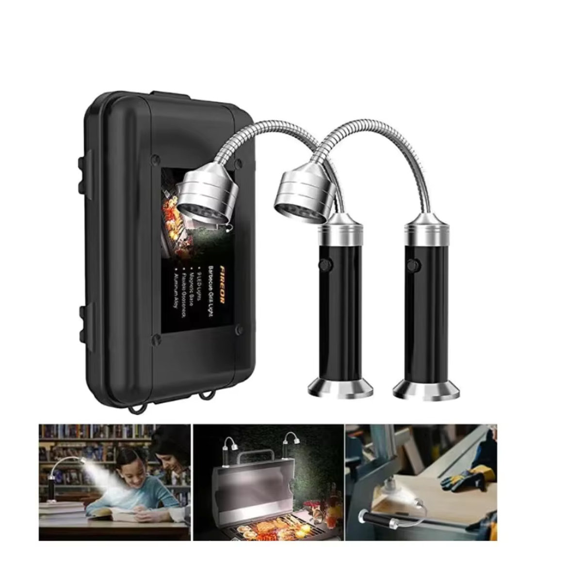 JIASHUAIXIN 2er Set Tragbare Magnetische LED Grill Lampe mit 360 Grad Einstellbarer Beleuchtung für Outdoor BBQ - Bild 7