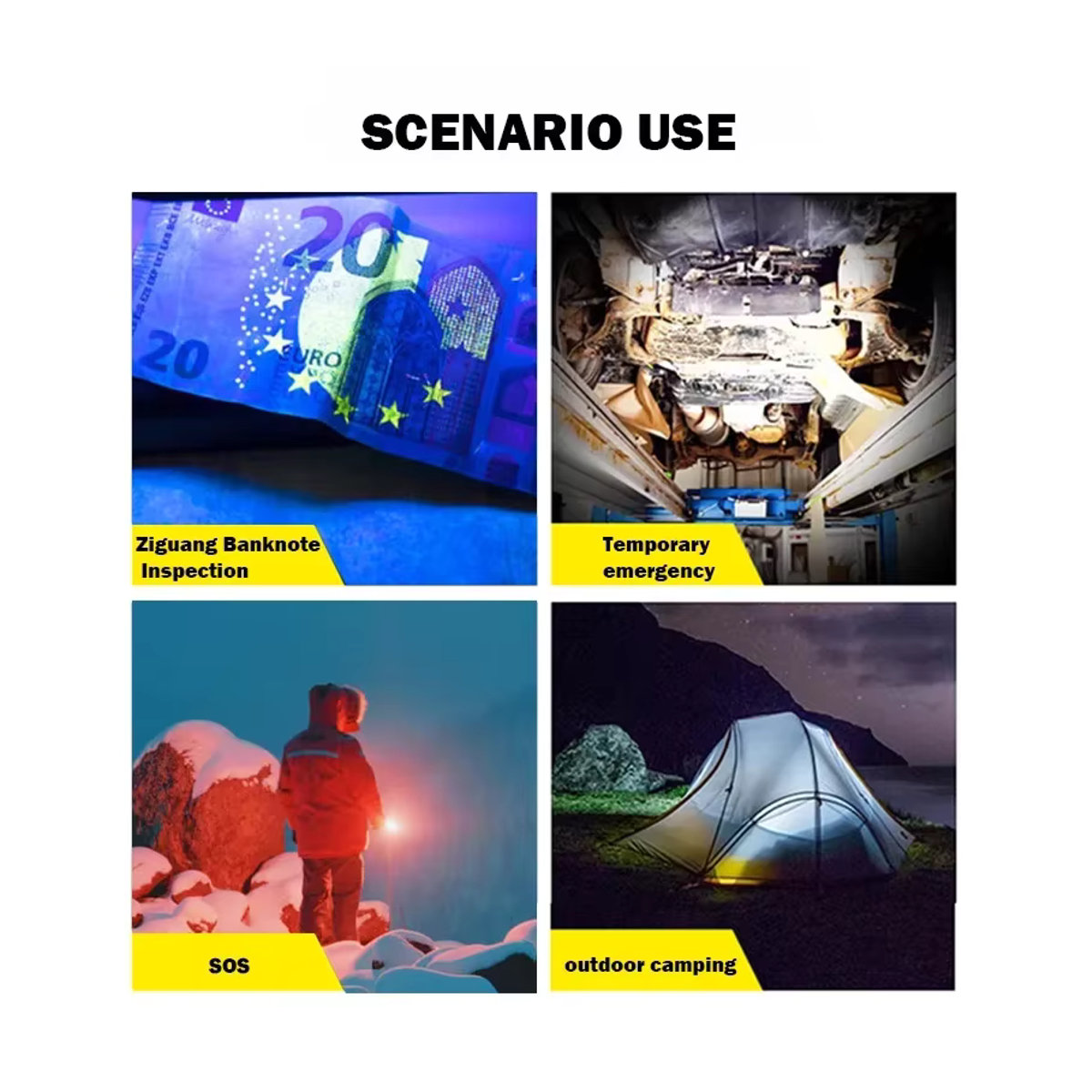 JIASHUAIXIN Mini LED Taschenlampe mit UV-Licht 395nm, wasserdicht und wiederaufladbar als Schlüsselanhänger - Bild 5
