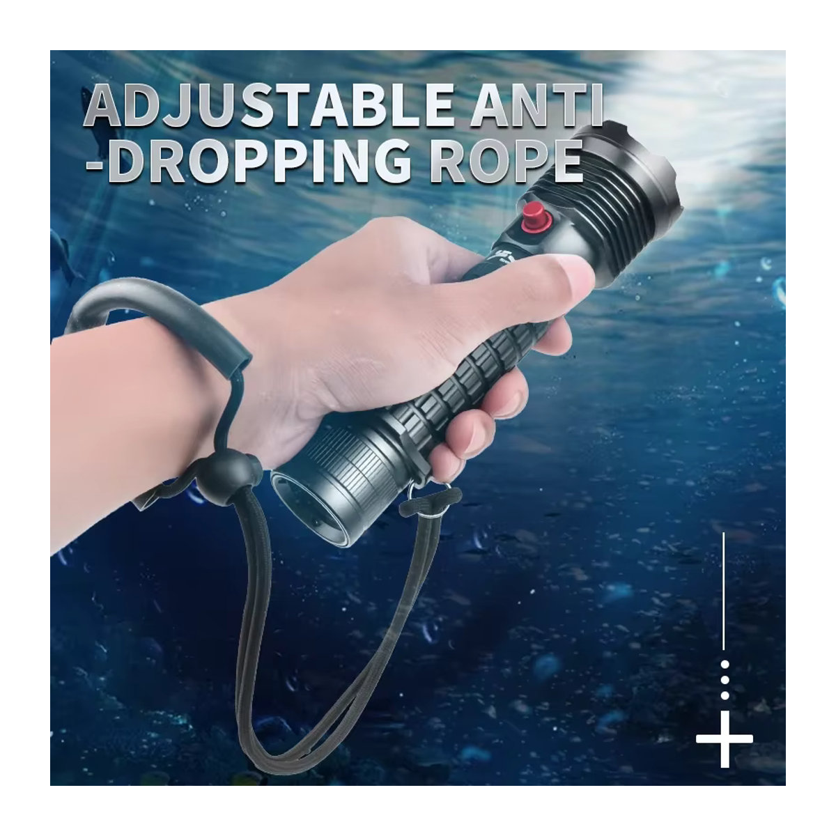 JIASHUAIXIN Tauchtaschenlampe mit XHP70 Fokus, wiederaufladbare wasserdichte Unterwasser-Tauchlampe mit IPX-8 Schutz - Bild 4