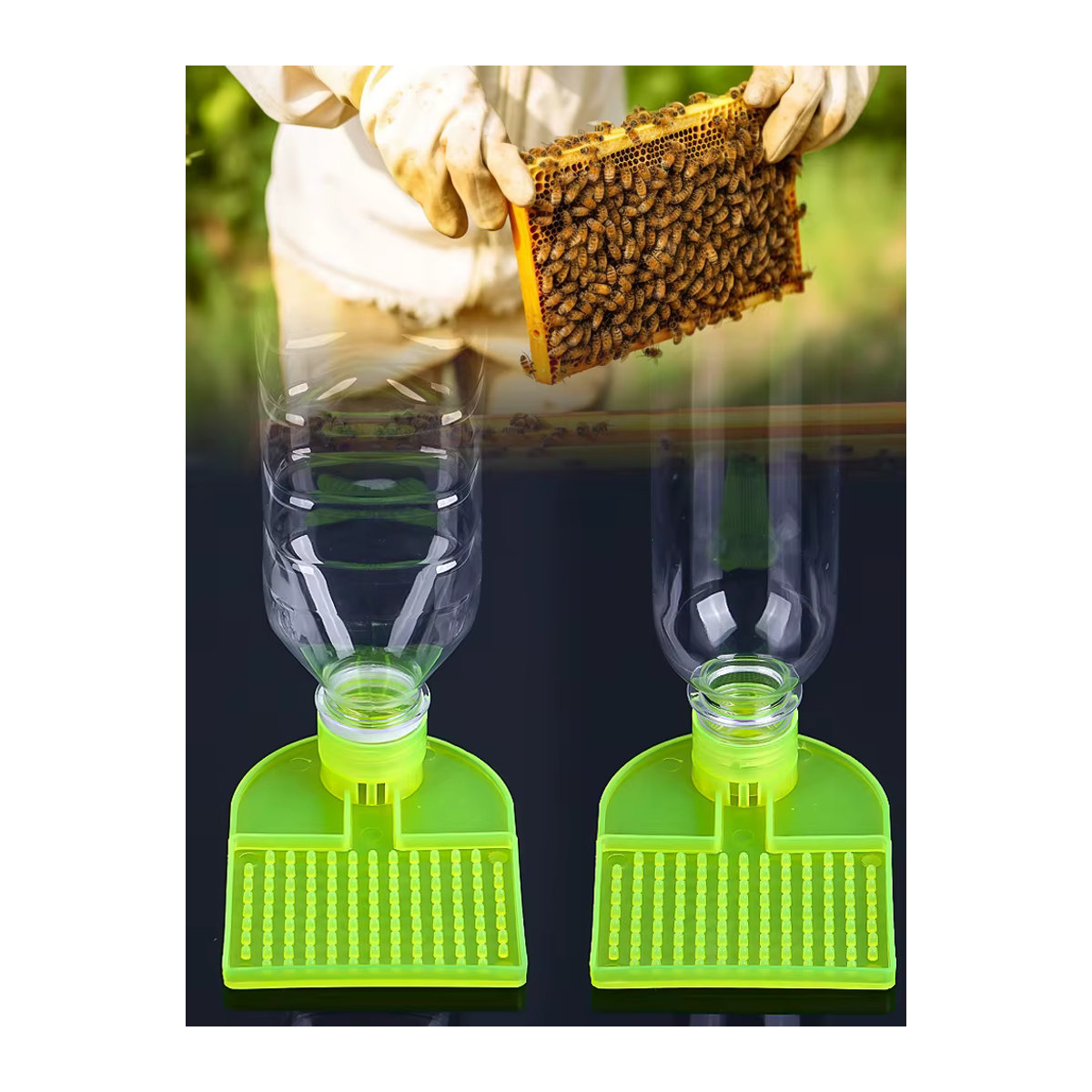 JIECARE Bienen Wasser Feeder mit neuem Design zur internen Fütterung im Bienenstock, Farbe: Grün - Bild 5
