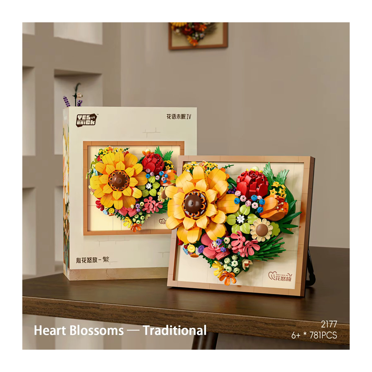 JIKEFUN Bausteine Kamera mit Blumen und Foto Rahmen als DIY Desktop Dekoration für Erwachsene, Mehrfarbig - Bild 2