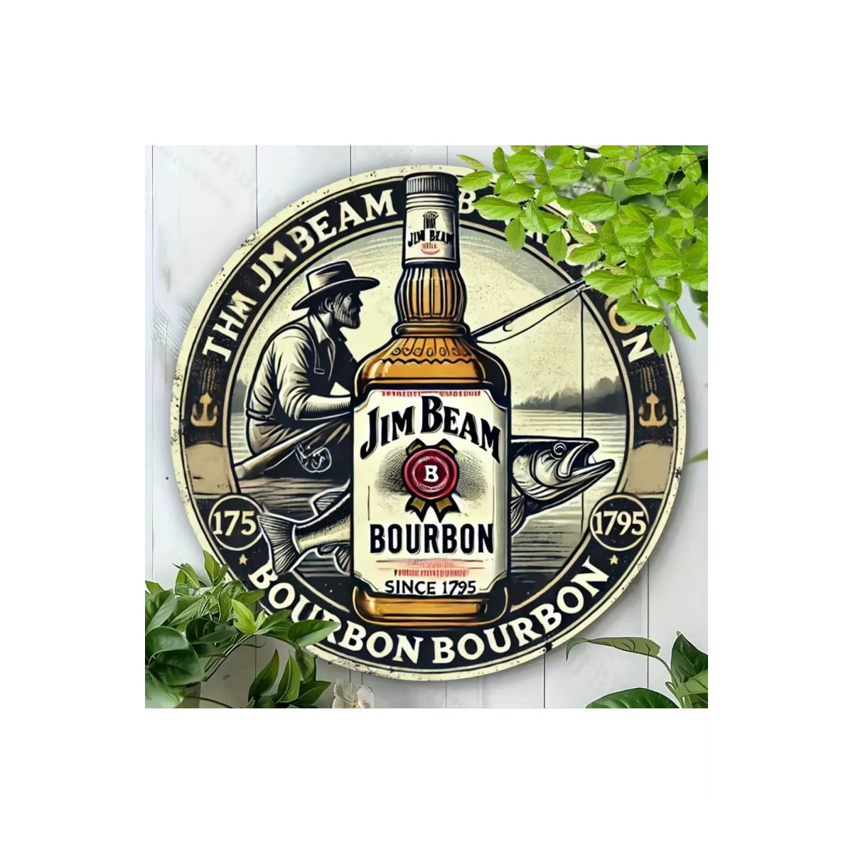 Jim Beam Vintage Metallschild rund in Mehrfarbig für die Wandmontage - Bild 6