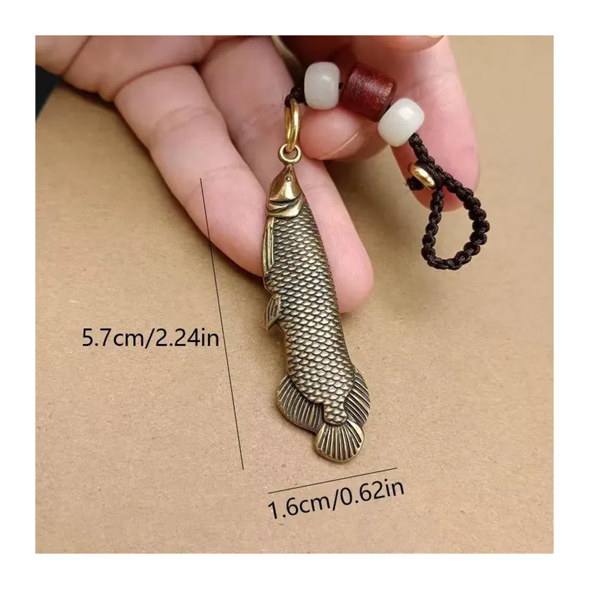 Jinlong Fisch Messing Anhänger in Gold im Vintage-Stil für DIY Schmuck und Dekoration - Bild 4