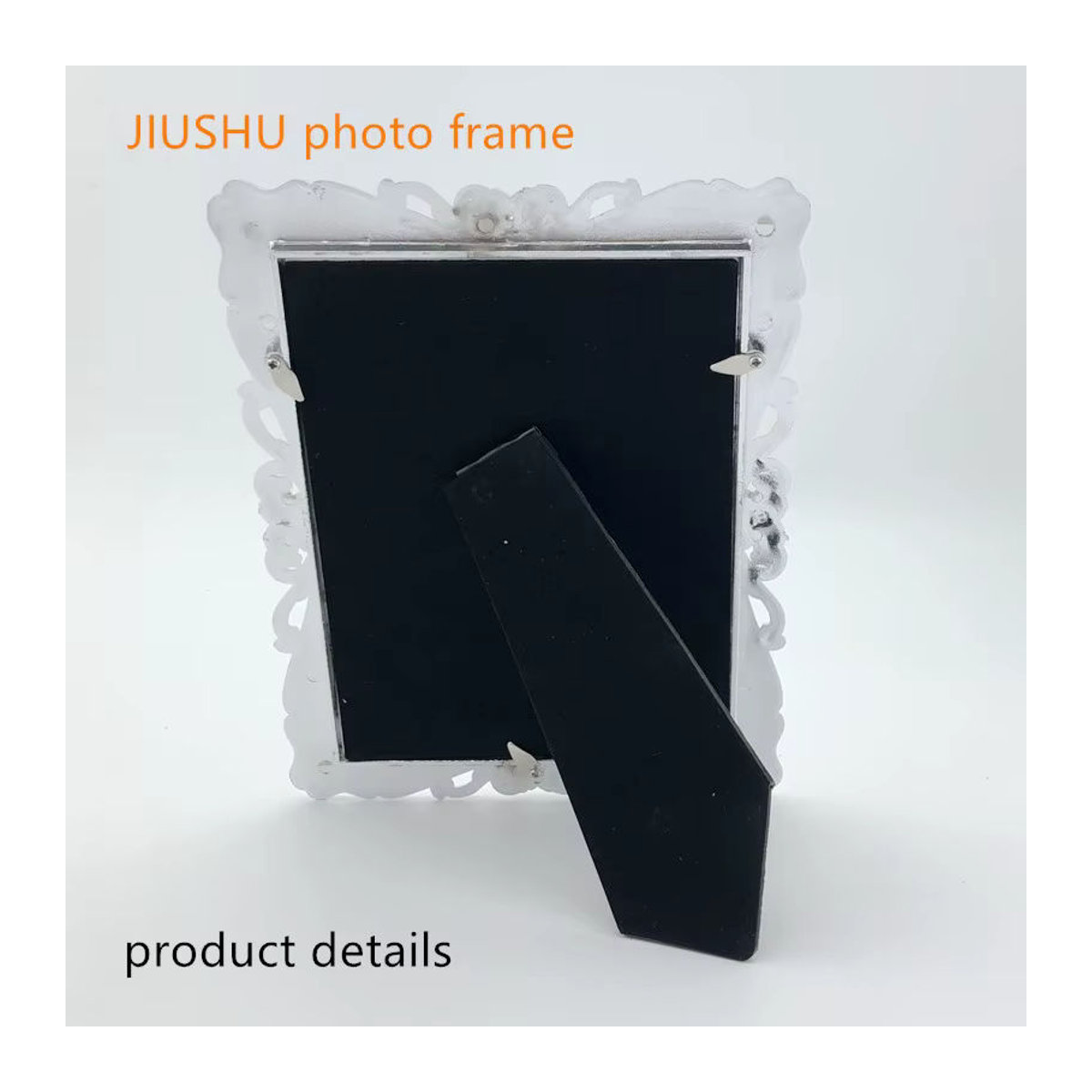 JIUSHU Metall Fotorahmen Silber Rechteckig als Tischaufsteller für Dekoration und Hochzeit - Bild 5