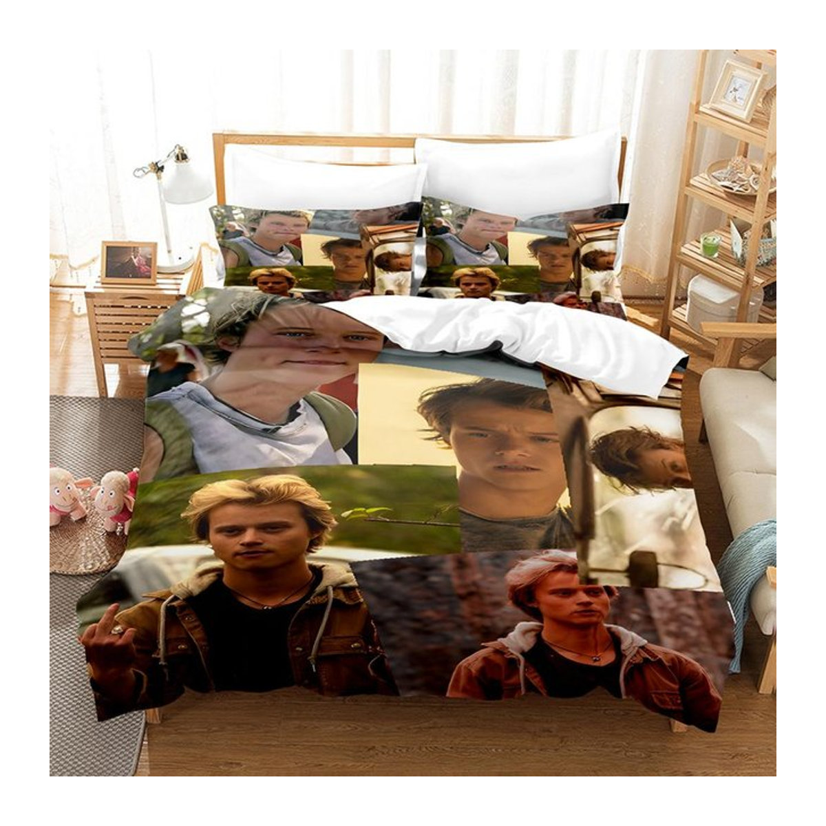 JJ-Maybank Bettwäsche-Set mit Patchwork-Elementen und Reißverschluss, Bettbezug und Bettdecke für Single, B/H: 140 x 210 cm - Bild 1