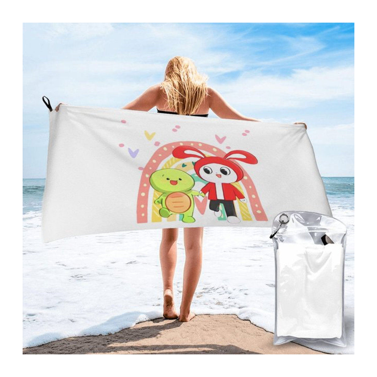 Jj Mikey Maizen Strandtuch aus weicher Mikrofaser, schnelltrocknend und saugfähig, Breite: 40 cm, Höhe: 60 cm - Bild 1