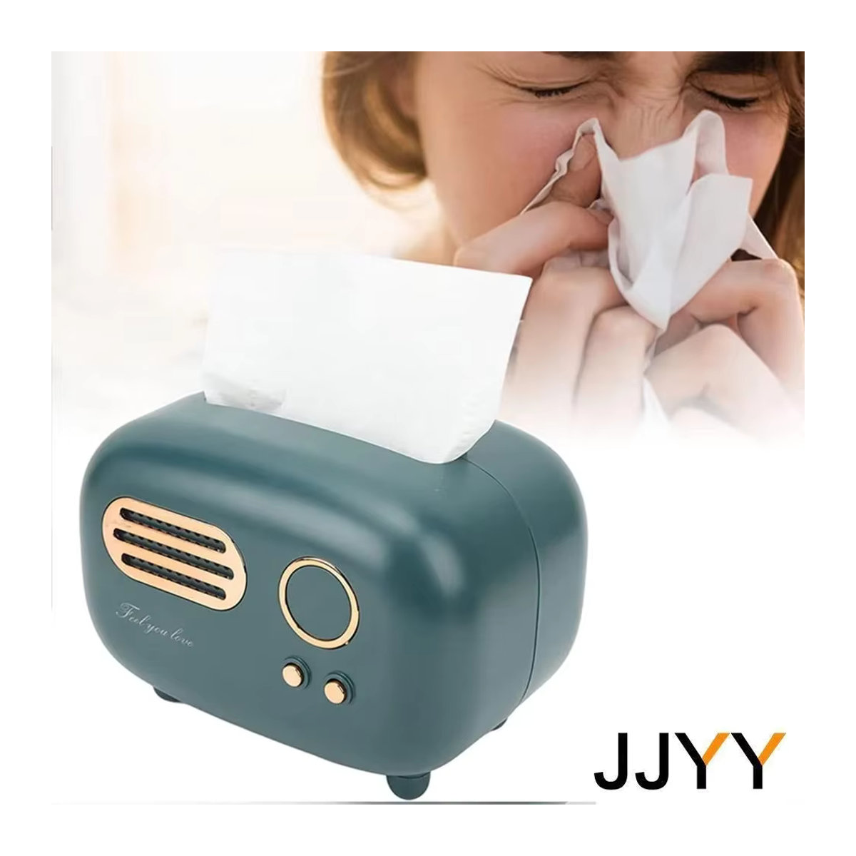 JJYY Retro Tissue Box in Rot mit geometrischem Design als luxuriative Aufbewahrung für dein Wohnzimmer - Bild 3