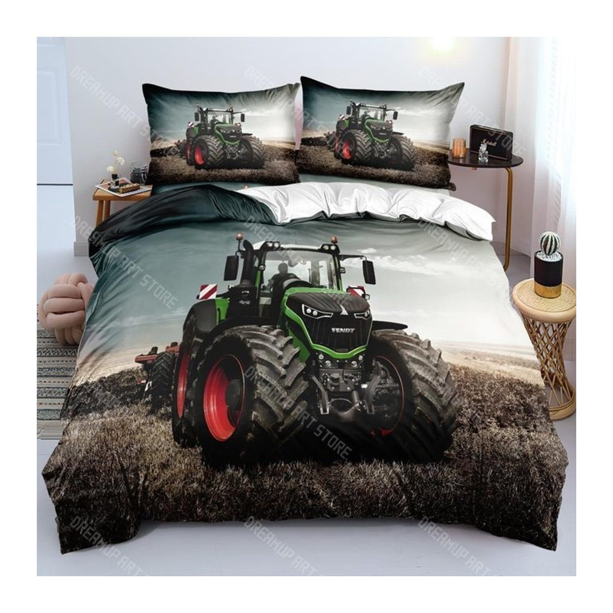 JMG Household Supplies Bettwäsche Set mit Traktor-3D-Druck und Kissenbezug, B/H: 140 x 200 cm - Bild 1
