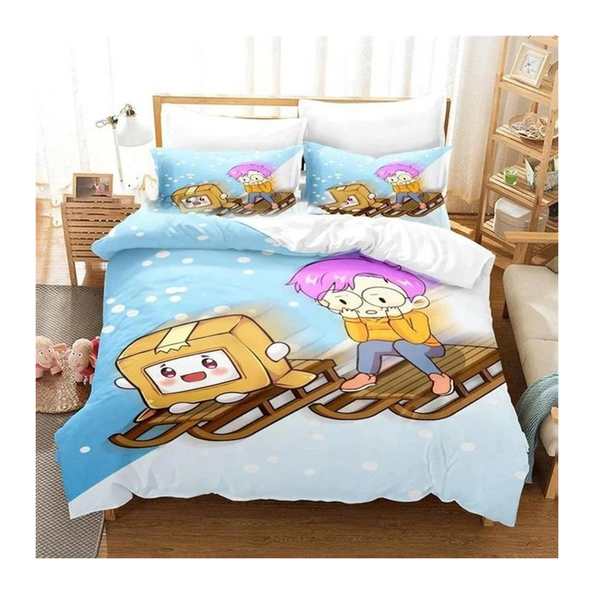 JMG Household Supplies Bettwäscheset 3D Cartoon Foxy Boxy Lanky-box Multicolor mit Reißverschluss B/H: 150 x 200 cm - Bild 1