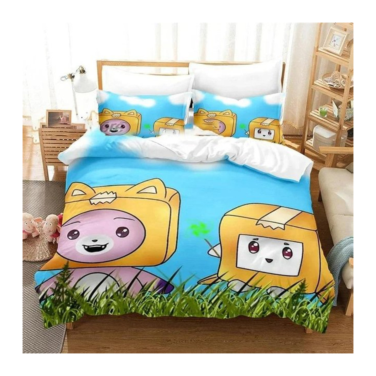 JMG Household Supplies Bettwäscheset 3D Cartoon Foxy Boxy Lanky-box Multicolor mit Reißverschluss B/H: 260 x 220 cm - Bild 1