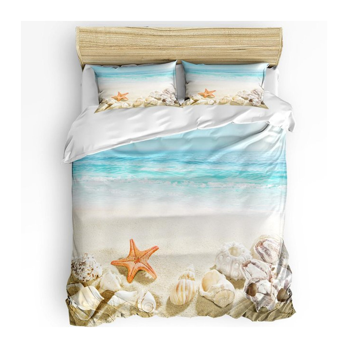 JMG Household Supplies Bettwäscheset Walblau mit Fisch-Motiv, 3-teilig, B/H: 135 x 200 cm - Bild 1