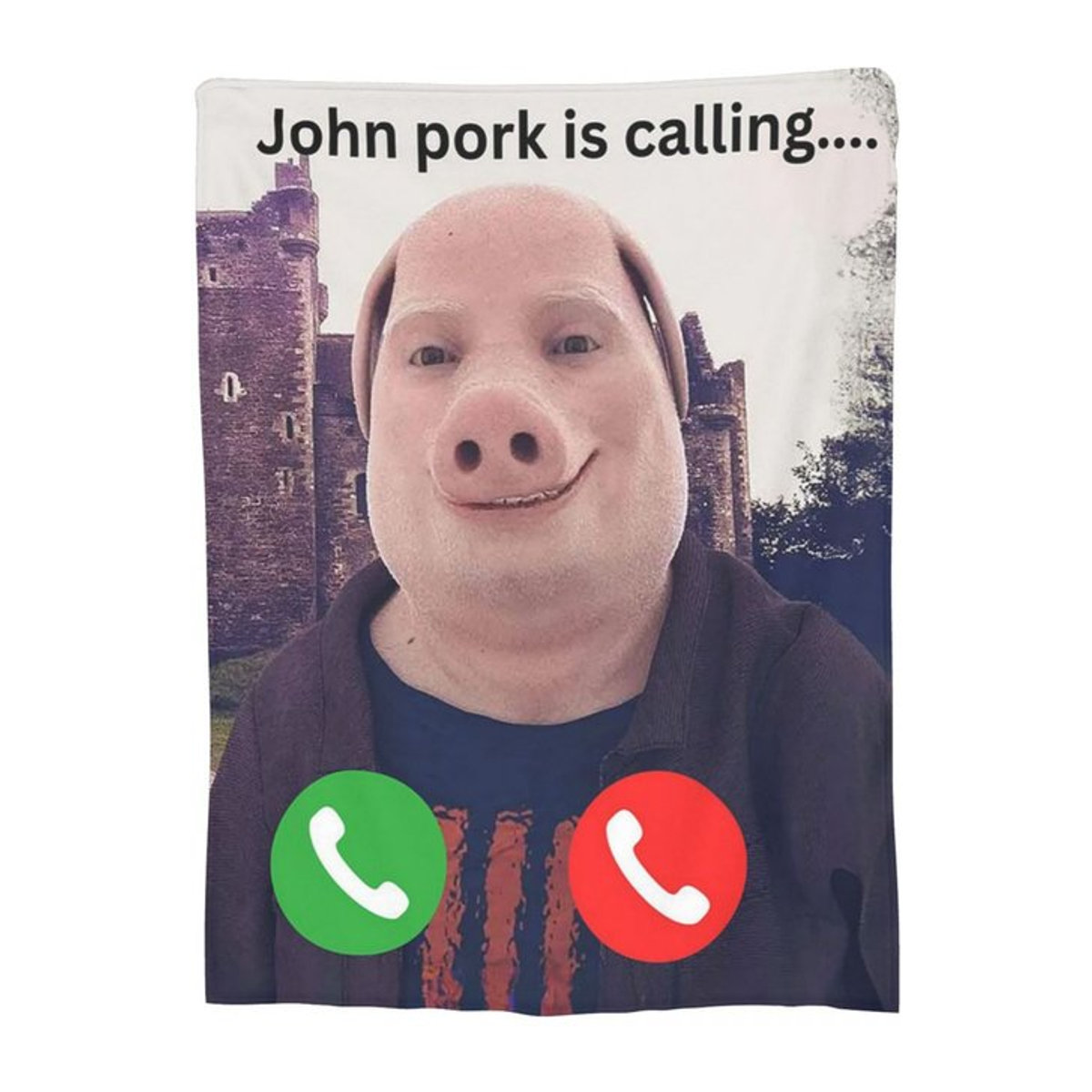 John Pork Flanell-Überwurfdecke aus Fleece in Schwarz und Mehrfarbig für Bett, Couch oder Reisen - Bild 1