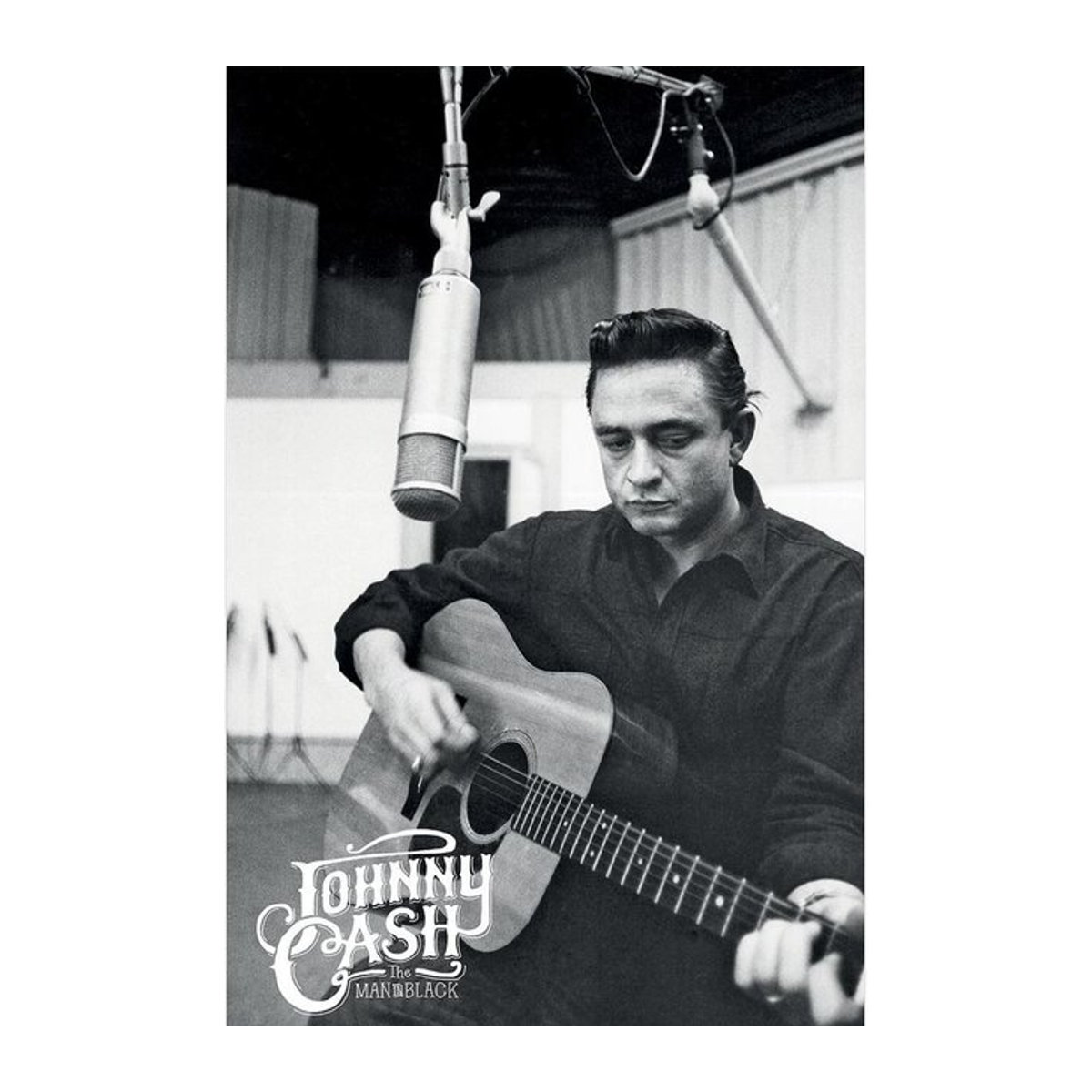 Johnny Cash Studio Maxi Papierposter, Schwarz, Breite: 91,5 cm - Bild 1