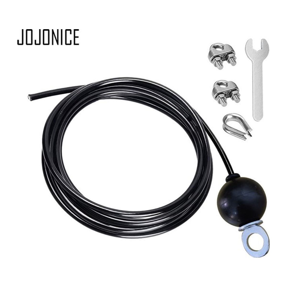 jojonice Heavy Duty Fitness Pulley Ersatzkabel aus Stahl, Schwarz, Dicke: 5 mm - Bild 1