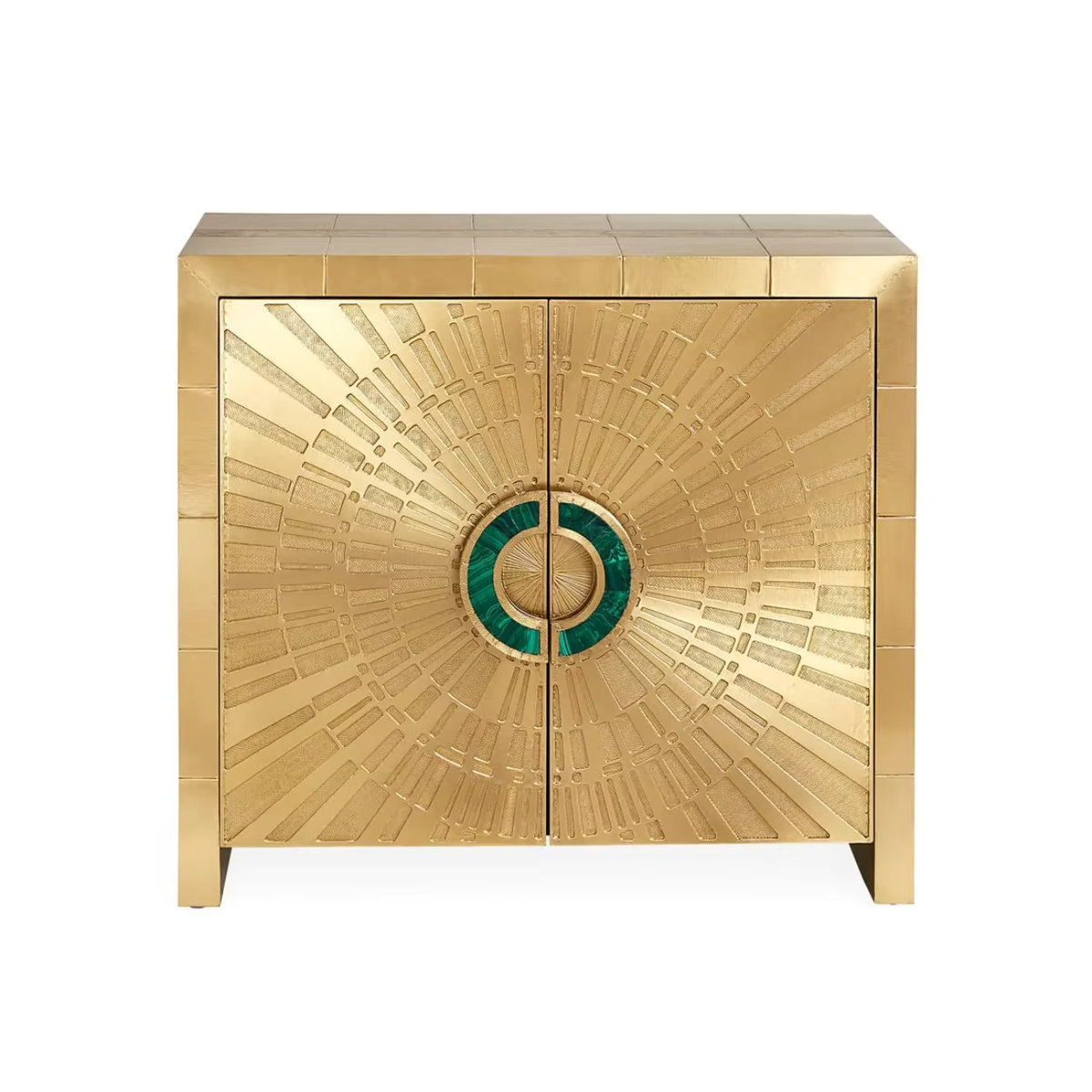 Jonathan Adler Talitha Sidebord aus massivem Goldmetall mit glänzender Tür in Gold - Bild 2